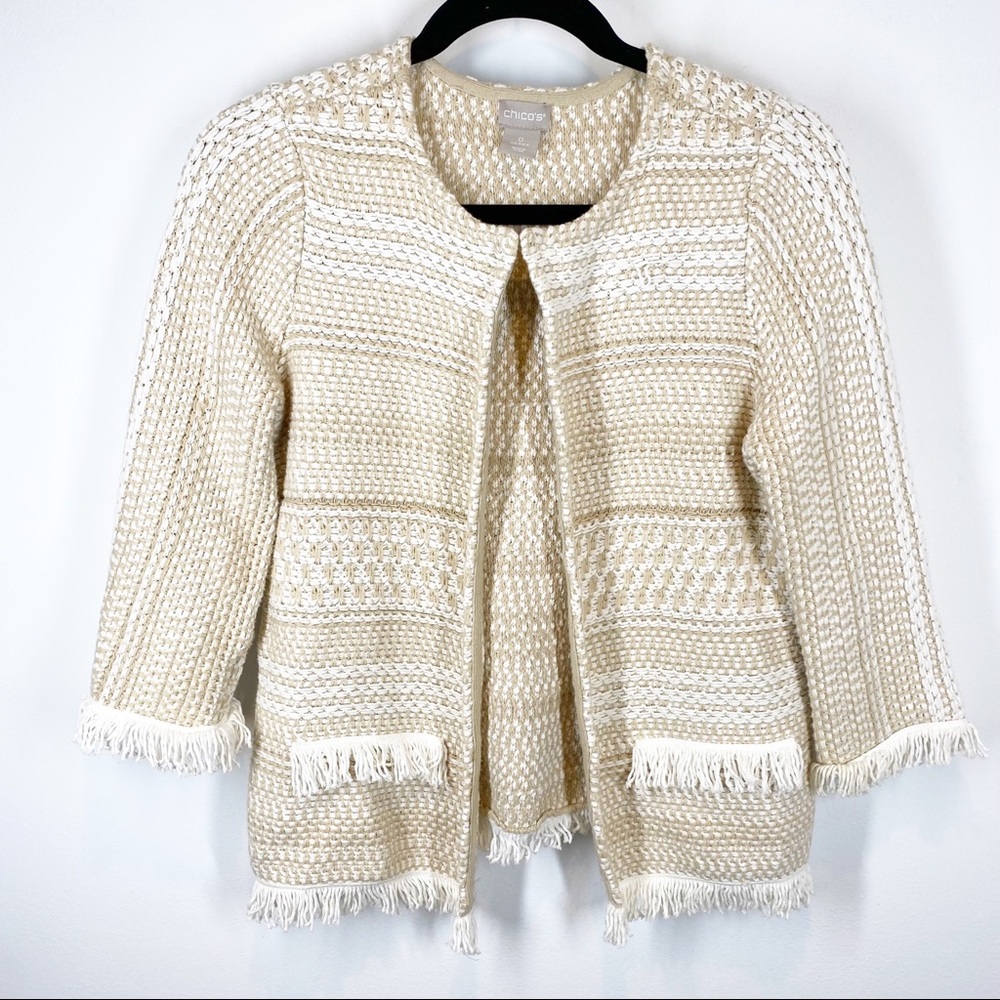 Chico’s Tan Knit Cardigan Sweater